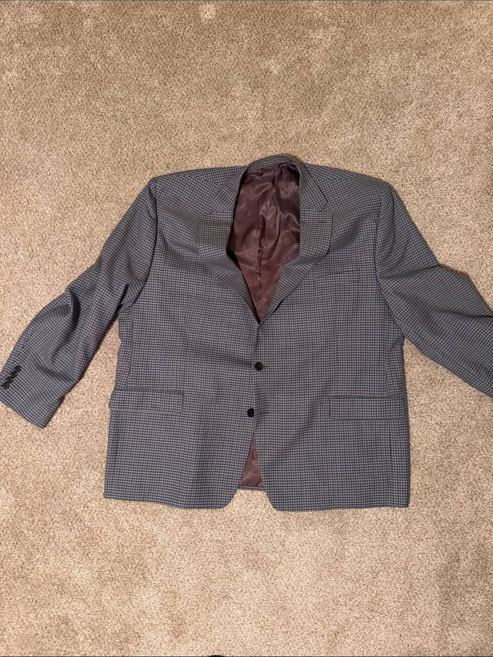 Ralph by Ralph Lauren Men's Blue and Gray Glen Plaid Two-Button Sport Coat 52L